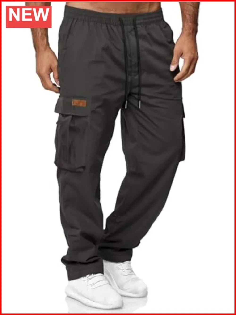 Men's Cargo Sweatpants with Pockets Drawstring Joggers Hiking Tactical Pants